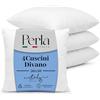 Perla Italia Cuscini Divano 50x50 Set 4 - Imbottitura Morbida e Voluminosa | Anallergici e antiacaro, imbottitura 100% poliestere, traspiranti e lavabili, ideali per divani e letti, comfort e sostegno