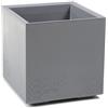 LAMELA Vaso per piante su ruote, 40 cm, 36 l, in plastica, effetto cemento, con drenaggio, interno ed esterno, resistente alle intemperie e facile da pulire, grigio