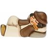 THUN - Pastore Dormiente in Ceramica Decorata a Mano, Colore Bianco, Linea Presepe Classico, Decorazioni Natale Casa, 8.3x3.9x5 cm h