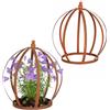 Relaxdays Supporto per perenni, Set da 2, Corona per Piante e Giovani, HxD 35 x 30 cm, Effetto ruggine, Rosso-Marrone