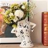 COTYNI Vaso in ceramica con atteggiamento, vaso per fiori unico, grazioso vaso boho per libreria, decorazione vintage eccentrica