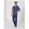 LINCLALOR PIGIAMA UOMO MANICA CORTA APERTO LS475350 BLU