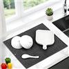 Tappetino scolapiatti, adatto per tappetino scolapiatti pieghevole in silicone per cucina, 40,7x31 cm, grigio | Leroy Merlin