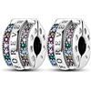 Parmuz in Argento Sterling 925 Clip charm Compatibile con Bracciale e Collane Spacer Ciondoli di perline ferma per braccialetti con ciondoli Regalo di gioielli per donna