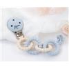 Catenella portaciuccio blu in silicone con anelli