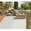 Mias Teppiche Mia's Teppiche Lara - Tappeto per esterni, per balconi, terrazze e giardini d'inverno, resistente alle intemperie, ai raggi UV, a trama piatta, Crema, 80 x 200 cm