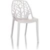 HJH Office Sedia a guscio Indoor-Outdoor ARTIFO TRI Sedia in plastica per esterni, impilabile, 729446, Bianco