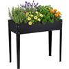 Relaxdays Fioriera rialzata in Acciaio Verniciato, per Piante, HxLxP 80x85x40 cm, Nero