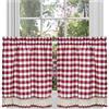 Achim Home Furnishings Buffalo Check Tier Pair, Burgundy, 58-inch by 24-inch