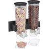 Relaxdays Dispenser Cereali Doppio, Montaggio a Parete, Nero | Distributore per Corn Flakes e Dolcetti, in Plastica