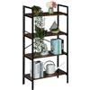 Relaxdays Scaffale Libreria a 4 Ripiani, HLP: 122x60x32 cm, Scaffalatura Aperta, Mobile Stile Industriale, Marrone Nero