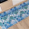 PETTI Artigiani Italiani - Tappeto Cucina Antiscivolo Lavabile in Lavatrice, Passatoia Cucina, Tappeto Cucina Lungo, 52x280 cm, Disegno Corallo Blu 100% Made in Italy