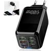 Poeloisy Caricatore USB C 150W a 6 Porte Rapide con 2 USB-C PD 3.0 e 4 USB-A QC 3.0