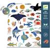 DJECO Adesivi metalizzati Oceano, 160 pezzi, Djeco, Eta 4-7 anni