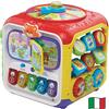 VTech Super Cubo delle Scoperte, Cubo con Giochi Educativi per Bambini, Giocattolo con Forme e Pianoforte, Gioco Interattivo con Tante Attivita, Lingua Italiana, Batterie Incluse ,Eta 9-36 mesi