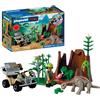 PLAYMOBIL | Dinos | Dinosauri Hideout | Dino Explorer con Quad, Baby T-Rex e Baby Brachiosaurus