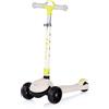 CHIPOLINO Monopattino per Bambini 3 anni Bianco-Lime Modello Luxury fino a 50kg Scooter con ruote LED Pedana antiscivolo Freno incluso Regolabile in 4 Altezze