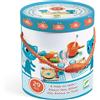 DJECO Set cucina, A tavola con i gatti, 29 pezzi posate,verdure,pentolino in legno,Djeco,Eta+18 mesi