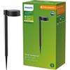 Philips Paletto solare da giardino Philips Vynce 1,5 W 11,2 x 14,2 x 54 cm rotondo in plastica nera (2700 K) (bianco caldo) (1 pezzo)