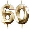 Deratta Candele Compleanno Candela Numero 60 Decorazioni Torta Compleanno Candeline Compleanno Oro Candele per Feste Candelina 60 anni Donna Uomo