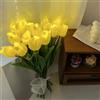 Eonant 10 pezzi Tulipani artificiali con luci LED, Tulipani al tatto realistico, alimentati a batteria, bouquet per Natale, festività, matrimonio, fotografia, decorazione per la casa, regali creativi