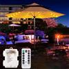 EONANT Catena di luci per ombrellone, 104 LED, 8 modalità, funzionamento a batteria, luci decorative, tenda da campeggio (bianco caldo)