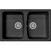 PLADOS Lavello in composito da cucina incasso TELMA by Plados linea Pacific due vasche 79x50 - Nero Matt