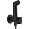 hansgrohe Doccetta bidette S con 1 tipo di getto a risparmio idrico (EcoSmart), incl. valvola d'arresto, supporto doccia e flessibile doccia 1,25 m, per acqua calda, nero opaco, 29232670