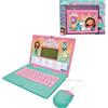 Lexibook, Casa delle Bambole Gabby, Computer educativo bilingue Inglese/Spagnolo, 124 attività linguistiche, Scrittura, Matematica, logica, Musica e Giochi, Rosa/Blu, JC598GDHi2