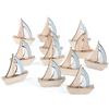Logbuch-Verlag Barche a Vela Decorative, 12 Pezzi: Figure Legno Tema Mare Stile Marino Tavolo Bagno casa decori marini Barca Decorativa Blu 6,5 x 8 cm per Arredamento Marittimo Estivo