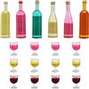 VGOL 6 bottiglie di vino in miniatura per casa delle bambole e 12 bicchieri da champagne, scala 1:12, mini bottiglie di resina per vino, simulazione, cucina, gioco finto giocattolo