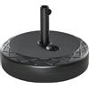 Outsunny Base per Ombrellone Rotonda Φ55cm, 30kg, in Plastica, per Pali da 38-48mm, Stabile e Resistente, Nero|Aosom