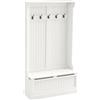 HOMCOM Appendiabiti da Terra 179.7cm con Panca Porta Scarpe, 5 Ganci, Dispositivo Antiribaltamento, per Ingresso, Crema | Aosom Italy