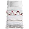 PENSIERI DELICATI Copriletto 170 x 280 cm, Telo Singolo 100% Cotone Pique, Ideale Come Telo Arredo, Coperta Salva Letto 1 Piazza, Fantasia Gattini Beige, 100% Made in Italy