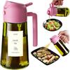 TrendPlain Spruzzino Olio per Friggitrice Aria 470ml, Dosatore Olio 2 in 1, Oliera Spray per Cucina, Insalata e Aceto, Accessori Cucina senza BPA (Rosa-1)