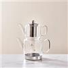 KARACA Dora - Set di teiera XL in vetro a induzione, 2,6 l, trasparente, vetro borosilicato, colino in acciaio inox