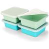 Romon 4pcs Contenitori Freezer in Silicone con Coperchio, Contenitori per Zuppe da Conservare in Freezer con Gradazioni, Blu E Verde, Per Zuppe, Alimenti E Ghiaccio 500ML, Senza BPA