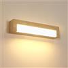 Comely Applique da Parete Interno, 18W Vintage Lampada da Parete in Legno | 3000K Luce Calda, Grano di Legno Creativo Lampada a Muro LED per Camera da Letto Soggiorno Corridoio