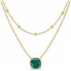 Zinello Design TILOVE Collana Donna Avventurina Verde Naturale - Doppia Catena Acciaio Inossidabile Placcato Oro 18K - Ciondolo 6mm Pietra Verde - Regalo Donna Compleanno
