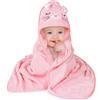 Aolso Accappatoio Neonato, 80x80cm Asciugamani Con Cappuccio Per Bambini, Accappatoio Neonato con Cappuccio Extra Morbido e Super Assorbente per Neonati e Bambini 0-3 Anni-Gattino