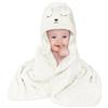 Aolso Accappatoio Neonato, 80x80cm Asciugamani Con Cappuccio Per Bambini, Accappatoio Neonato con Cappuccio Extra Morbido e Super Assorbente per Neonati e Bambini 0-3 Anni-Orso