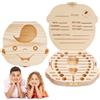 Aolso Scatola Per Denti Di Latt, Denti Salva Box Per Bambini, Scatola Porta Dentini Da Latte In Legno, Accumulazione Dei Denti, Bambini Ricordo Regalo (Ragazzo)
