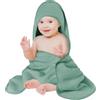 Aolso Accappatoio Neonato, 80x80cm Crêpe Asciugamani Con Cappuccio Per Bambini, Accappatoio Neonato con Cappuccio Extra Morbido e Super Assorbente per Neonati e Bambini 0-3 Anni-Verde