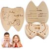 Aolso Scatola Per Denti Di Latt, Denti Salva Box Per Bambini, Scatola Porta Dentini Da Latte In Legno, Accumulazione Dei Denti, Bambini Ricordo Regalo (Ragazza Inglese)