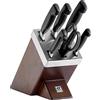ZWILLING Four Star ceppo coltelli da cucina autoaffilante 7 pezzi, acciaio speciale inox, marrone, Made in Germany