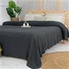 Milam London Coperta da letto King Size | Coperte in cotone per divani di grandi dimensioni | Copriletti King Size | 220 x 240 cm | 86"x94" - Grigio scuro