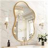 HLFMVWE Specchio irregolare da parete per bagno, cornice in lega di alluminio dorato, specchi decorativi asimmetrici, in metallo spazzolato, specchio da parete per soggiorno, camera da letto, casa