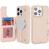 SailorTech per iPhone 14 Pro max Custodia per telefono con porta carte di credito, iPhone 14 Pro max Custodia con slot per carte di credito mag safe Portafoglio Zipper per uomo - Beige