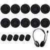 DALAETUS 10 Pezzi Copri Cuffie e 5 Pezzi Di Copri Microfono In Schiuma Set, Pad Di Auricolari Sostitutivi Da 5 Cm Adatti Alla Maggior Parte Degli Auricolari Da Ufficio Di Dimensioni Standard (Nero)