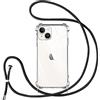 Vauki Cover con Cordino per iPhone 14 plus,Custodia on Laccio Collana Tracolla Trasparente Silicone TPU+PC Bumper Back Antigraffio Proteggere Case Corda per iPhone 14 plus